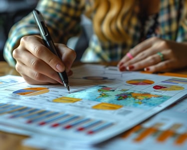 Professionnelle de CCA Studio concentrée sur l'audit d'une identité de marque