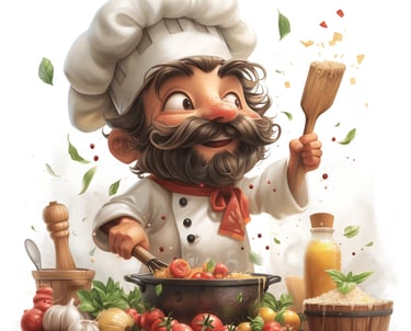 alt="Mascotte chef cuisinier pour restaurant - Design CCA Studio"