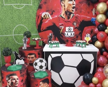 Decoração aniversario futebol Cristiano ROnaldo