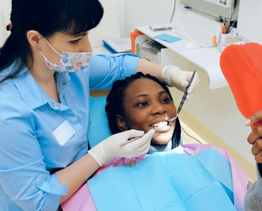 Picture of a child getting dental care