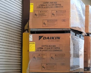daikin products inside boxes