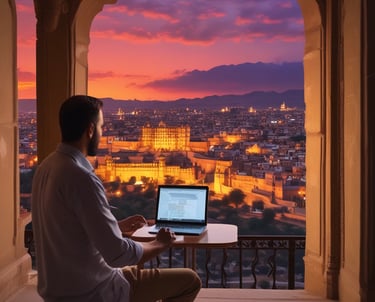 A diverse group of individuals engaged in a trading workshop with laptops and charts.