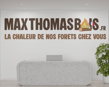 Le logo de MaxThomasBois, la chaleur de nos forêts chez vous