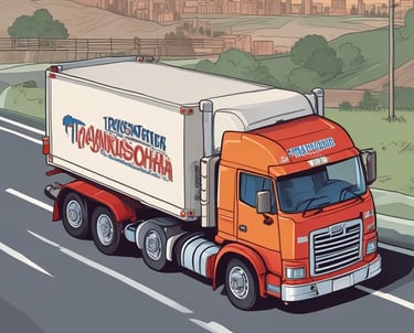 A vibrant image of a delivery truck in action.