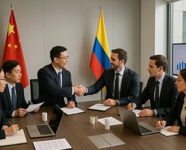 a group of business people sitting around a table