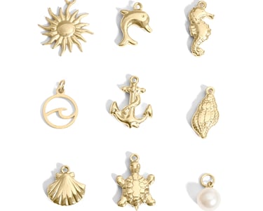 18K Gold PVD Stainless Steel Nautical Charm