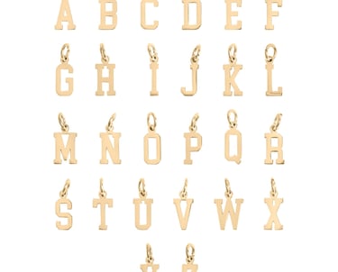 18K Gold PVD Stainless Steel Initial Letter Charms