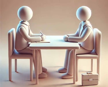 A person interviewing an expert on AI