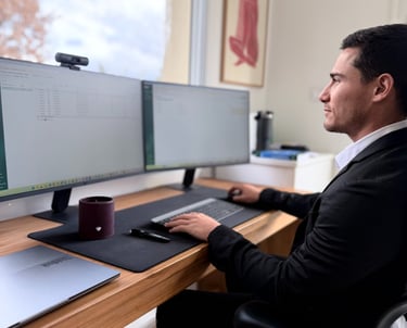 Expert comptable sur un ordinateur