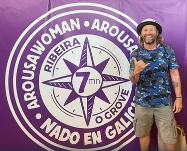 Nadador posando en el campeonato