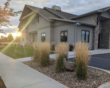 a building with a fire hydrant and a fire hydrant