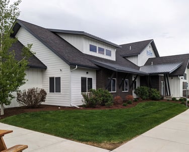 landscaping in front of a commercial building