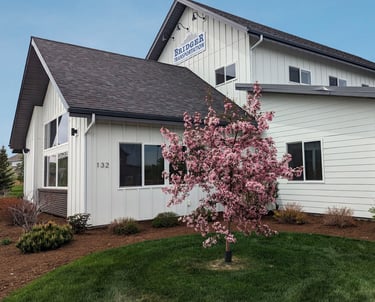 landscaping in front of a commercial building