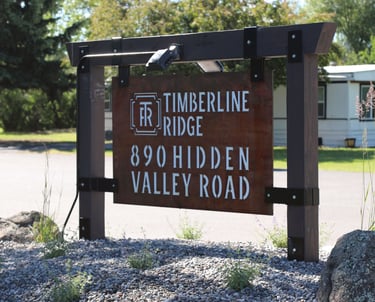 a sign that says timberline timberline ridge ridge