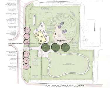 a plan for a playground park with a playground