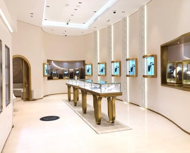 High-CRI 95+ LED spotlighting for jewelry displays enhancing diamond brilliance and gemstone fire