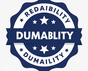 Close-up image of hands inspecting product materials and durability features.