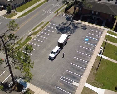 Line striping by Red Hills Asphalt - Tallahassee, FL