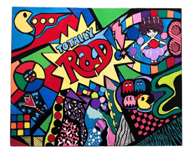 Art by Frankie Pop Art of the Games we Played in the 80s - it is also a trivia piece 