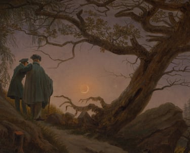 Two Men Contemplating the Moon by Caspar David Friedrich