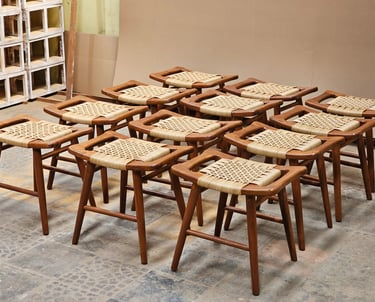Breakfast stool made from solid wood produced by Javanese craftsmen