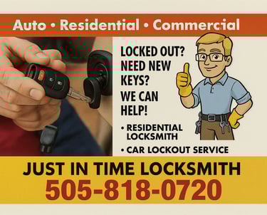 Business card for just in time locksmith