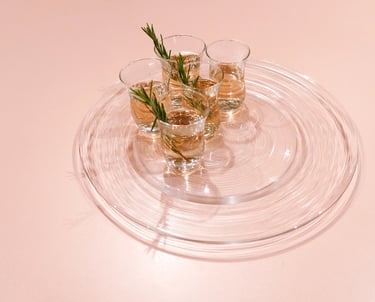 plate of rosemary tea