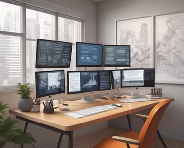 A vibrant workspace showcasing creativity and collaboration.