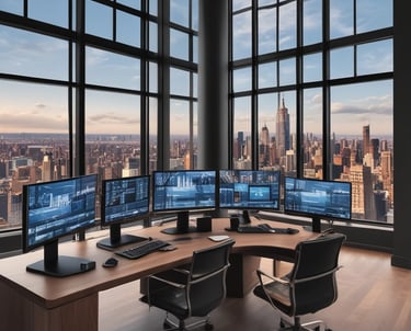 A professional trading team analyzing market data.