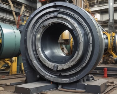 A partially constructed or renovated interior space featuring exposed brick walls and wooden ceilings. A white door is visible in the background next to a red painted wall. A plastic sheet covers furniture on the right side, and there are construction materials scattered across the floor.