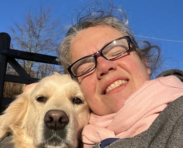 GiGi and I winter sunbathing