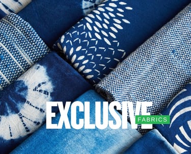 a display of varieties denim fabrics
