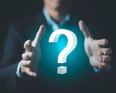A question mark representing the start of a learning journey in GRC.