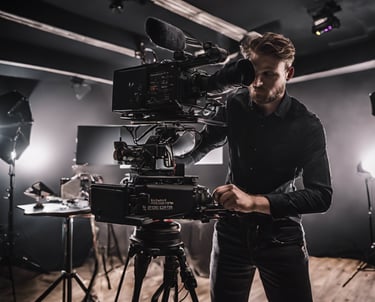 Cinegrafista no set de filmagem