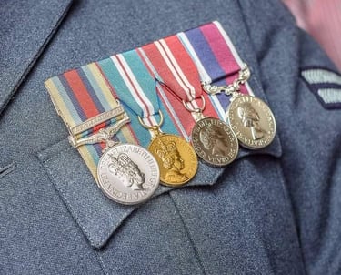 a man in a military uniform with medals on his lapel