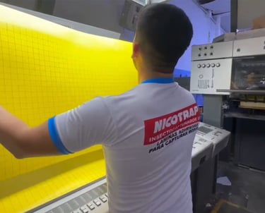 Proceso de fabricación de láminas adhesivas amarillas para captura de moscas