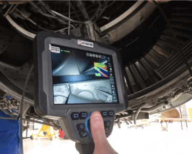 ultrafine technology videoscope product on an turbine blade engine inspection