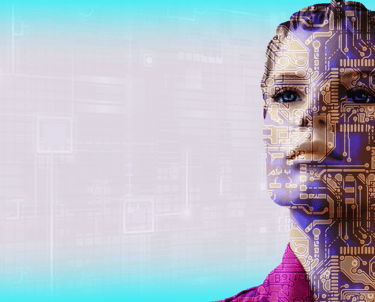 Representação ilustrada de uma inteligência artificial.