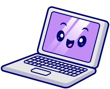 Visuel ordinateur souriant
