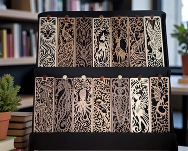 Marque-page en bois animaux