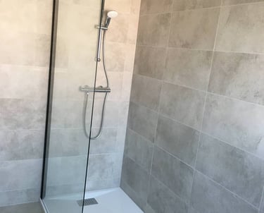 Inloopdouche met glazen wand 