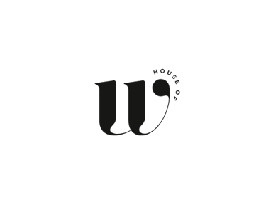 house of wadada black on white logo a big W with curved font