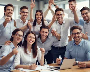 A diverse group of professionals collaborating in a modern workspace.