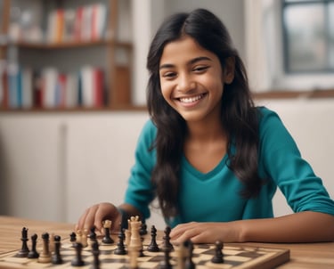 A chess instructor teaching a student at home.