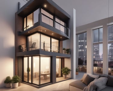 A modern house with a 'For Sale' sign in front of it.