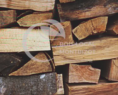 un tas de bois en gros plan