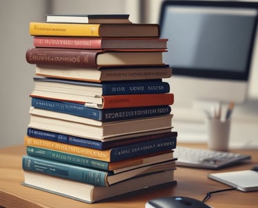 Two books are placed on a wooden surface beside a cup of coffee. One book has a white cover with the title 'Never Split the Difference' in bold red and black text. The other book has a turquoise cover with the title 'The Making of a Manager' in white text.
