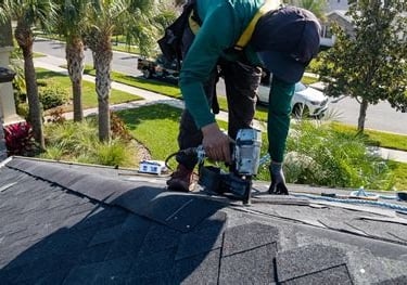 Florida home with new shingle roof after storm repair
