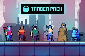 Cyberpunk Trader Pack Character – digital NFT trader in neon cyberpunk style