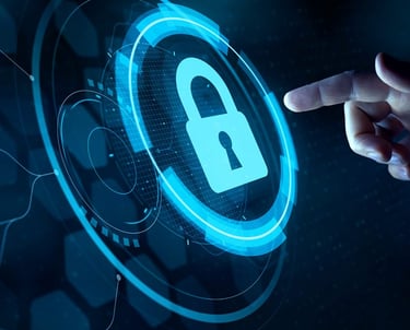 Futuristic digital vault with glowing lock, representing secure storage of private keys and crypto a